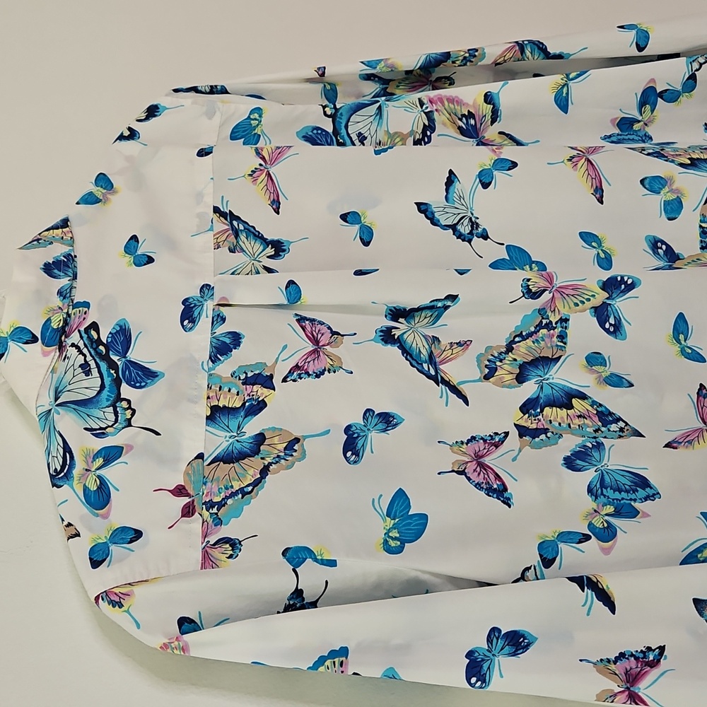 Talbots Cotton Butterfly Button-up Shirt Fairy Whimsical Size Small - Picture 9 of 14